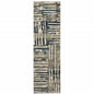 2' X 8' Blue And Beige Abstract Power Loom Stain Resistant Runner Rug