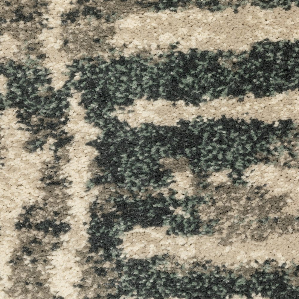 4' X 6' Blue And Beige Abstract Power Loom Stain Resistant Area Rug