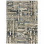 8' X 10' Blue And Beige Abstract Power Loom Stain Resistant Area Rug