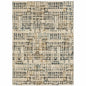 10' X 13' Beige Grey Blues Orange Yellow And Ivory Abstract Power Loom Stain Resistant Area Rug