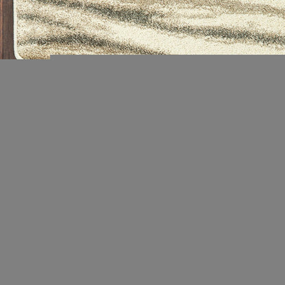 2' X 8' Ivory Sand And Ash Abstract Power Loom Stain Resistant Runner Rug