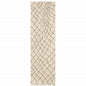 2' X 8' Ivory And Grey Geometric Power Loom Stain Resistant Runner Rug