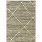 2' X 3' Grey And Ivory Geometric Power Loom Stain Resistant Area Rug