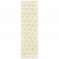 2' X 8' Sand Ash Grey And Ivory Geometric Power Loom Stain Resistant Runner Rug