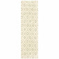 2' X 8' Sand Ash Grey And Ivory Geometric Power Loom Stain Resistant Runner Rug