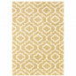 2' X 3' Gold And Ivory Geometric Power Loom Stain Resistant Area Rug