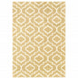 4' X 6' Gold And Ivory Geometric Power Loom Stain Resistant Area Rug