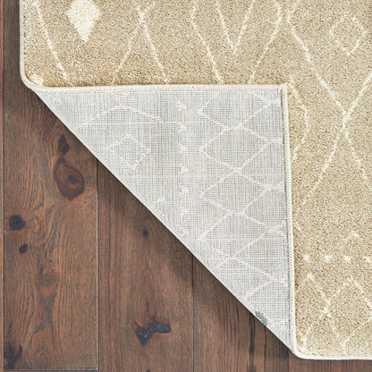 7' X 9' Sand Geometric Shag Area Rug