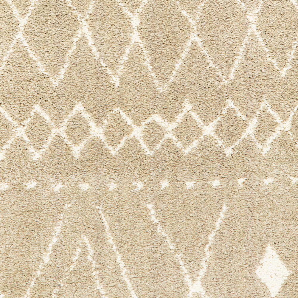 10' X 13' Sand And Ivory Geometric Power Loom Stain Resistant Area Rug