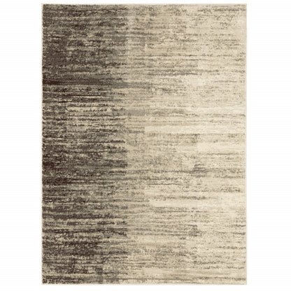 2' X 3' Beige And Grey Abstract Power Loom Stain Resistant Area Rug