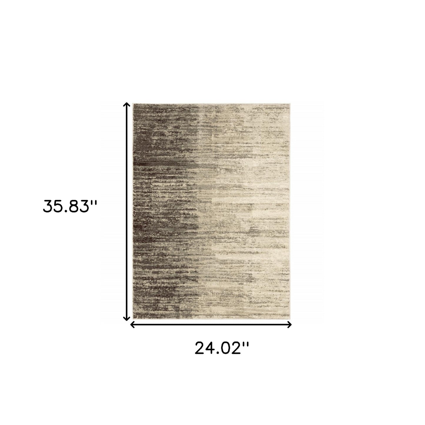 2' X 3' Beige And Grey Abstract Power Loom Stain Resistant Area Rug