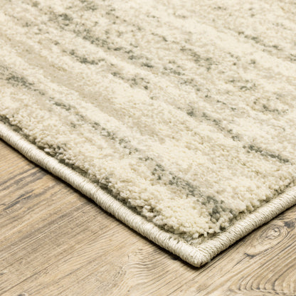 4' X 6' Beige And Grey Abstract Power Loom Stain Resistant Area Rug