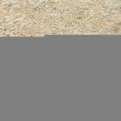 2' X 8' Foam Blue Pumpkin And Golden Yellow Abstract Power Loom Stain Resistant Runner Rug