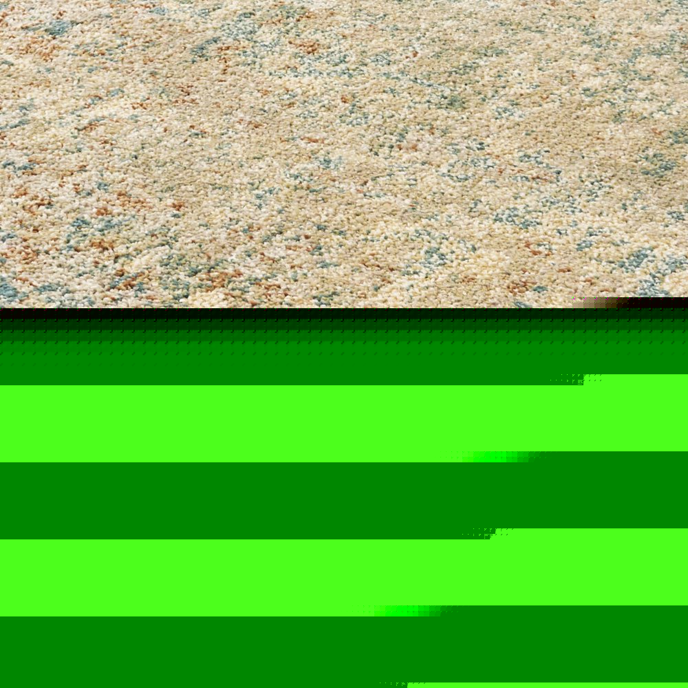 10' X 13' Foam Blue Pumpkin And Golden Yellow Abstract Power Loom Stain Resistant Area Rug