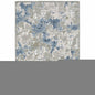 6' X 9' Grey Blue Ivory Navy Beige And Brown Abstract Power Loom Stain Resistant Area Rug