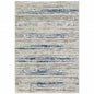 2' X 8' Grey Blue Light Blue Ivory And Brown Abstract Power Loom Stain Resistant Runner Rug