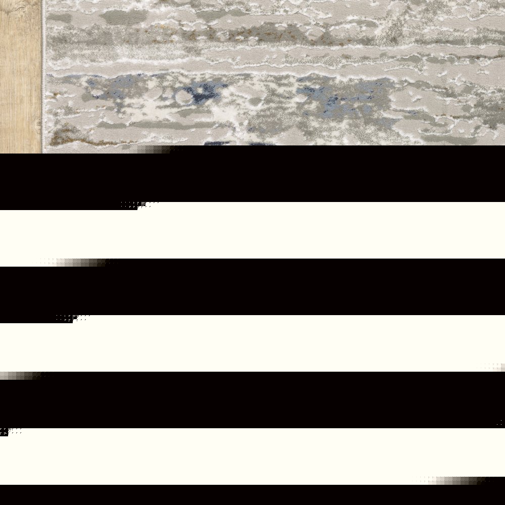 10' X 13' Blue Ivory Grey Light Blue And Brown Abstract Power Loom Stain Resistant Area Rug