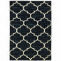 10' X 13' Navy And Ivory Geometric Power Loom Stain Resistant Area Rug