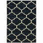10' X 13' Navy And Ivory Geometric Power Loom Stain Resistant Area Rug