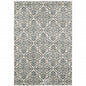 10' X 13' Ivory Blue And Sage Floral Power Loom Stain Resistant Area Rug
