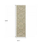2' X 8' Green Ivory Grey And Tan Floral Power Loom Stain Resistant Runner Rug