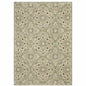 5' X 8' Green Ivory Grey And Tan Floral Power Loom Stain Resistant Area Rug