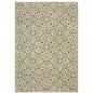 8' X 11' Green Ivory Grey And Tan Floral Power Loom Stain Resistant Area Rug