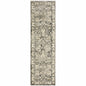 2' X 8' Grey Beige Tan And Brown Oriental Power Loom Stain Resistant Runner Rug