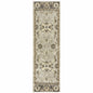 2' X 8' Grey Brown Tan And Beige Oriental Power Loom Stain Resistant Runner Rug