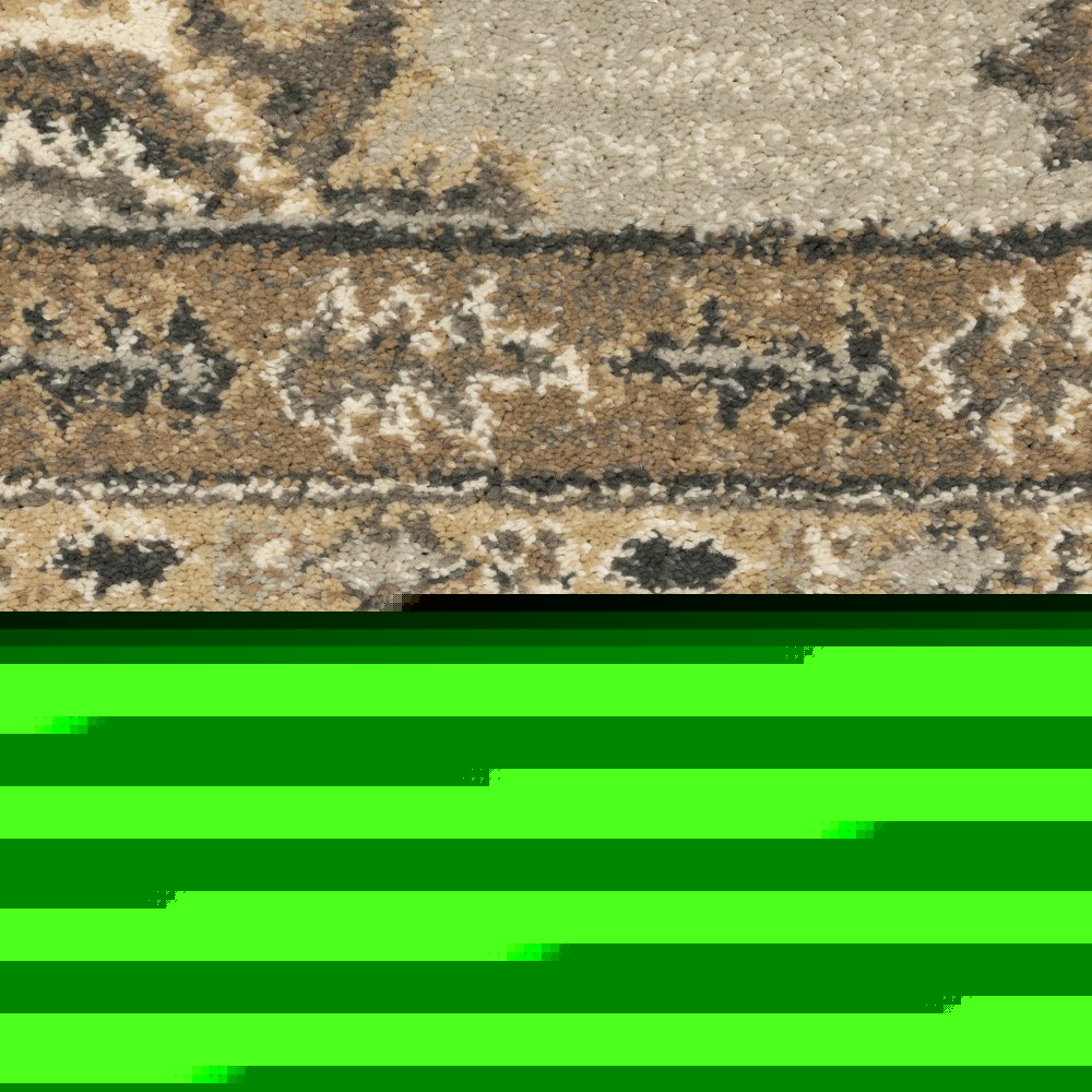 6' X 9' Grey Brown Tan And Beige Oriental Power Loom Stain Resistant Area Rug