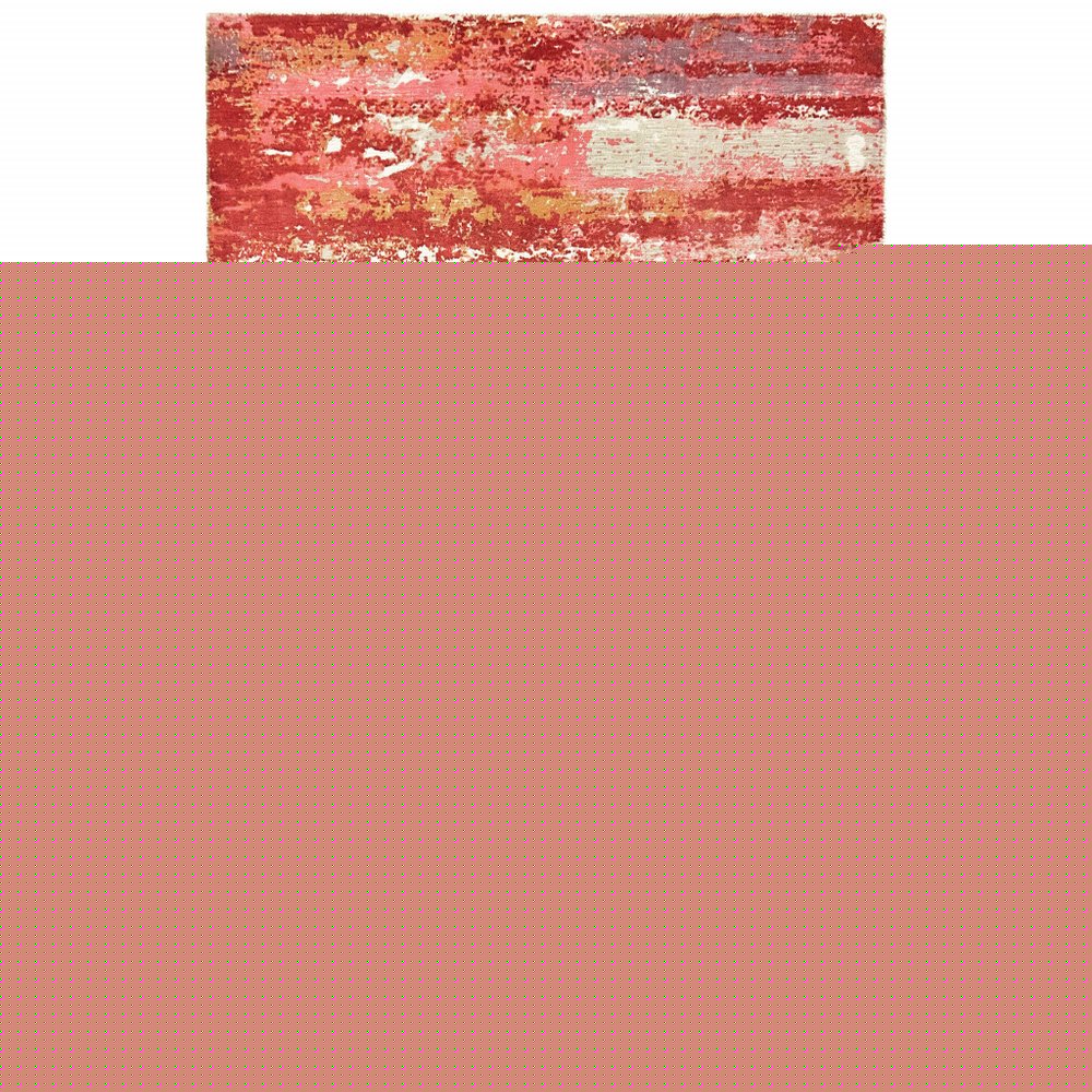 10' X 14' Pink And Red Abstract Hand Loomed Stain Resistant Area Rug