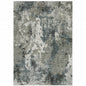 4' X 6' Ivory Grey Charcoal Blue And Navy Abstract Power Loom Stain Resistant Area Rug