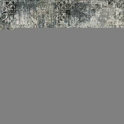 10' X 13' Ivory Grey Charcoal Blue And Navy Abstract Power Loom Stain Resistant Area Rug