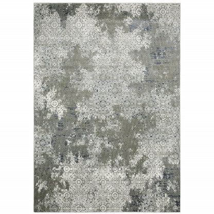 4' X 6' Beige And Gray Abstract Distressed Area Rug
