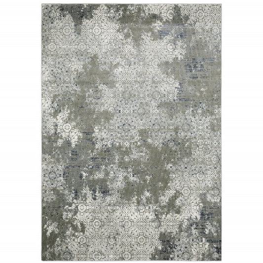 5' X 8' Beige And Gray Abstract Distressed Area Rug