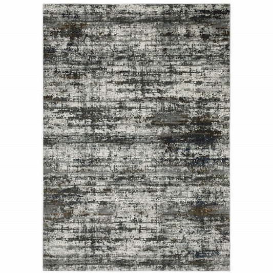 5' X 8' Charcoal And Gray Abstract Distressed Area Rug