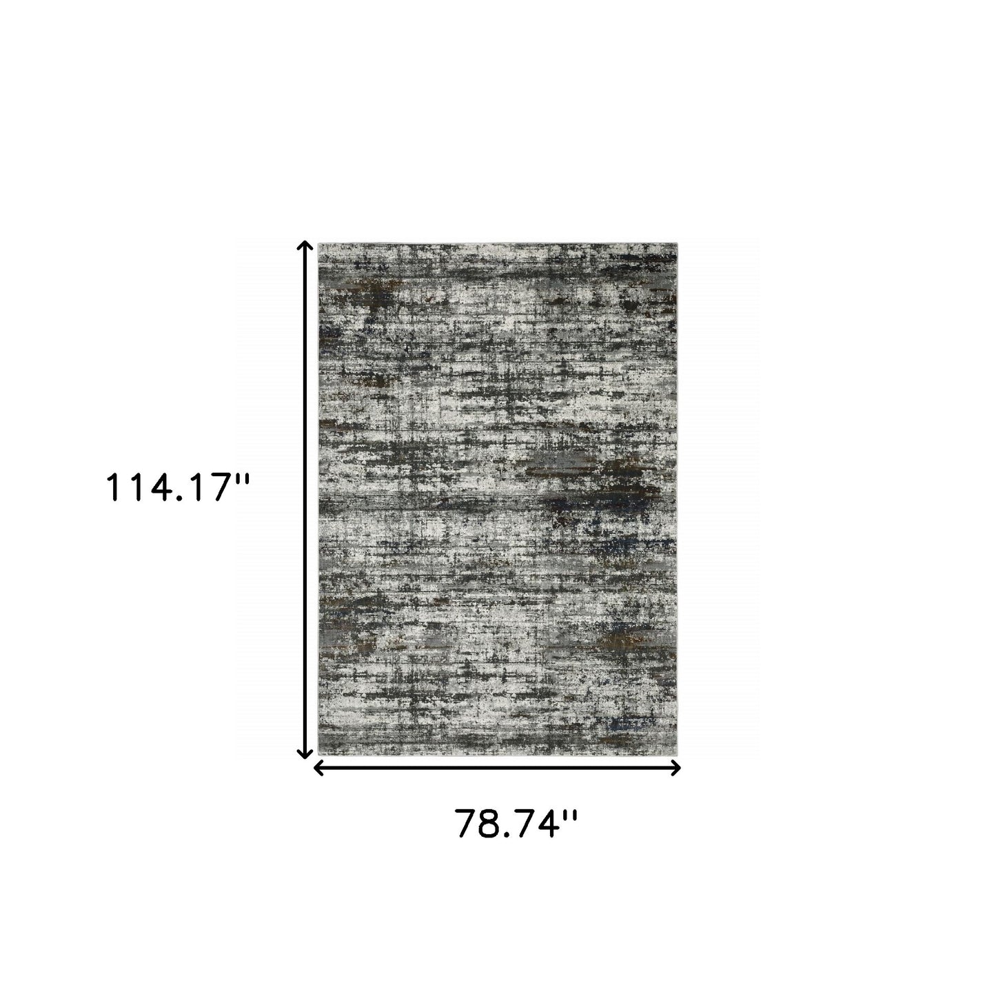 6' X 9' Ivory Charcoal Grey Blue Rust And Brown Abstract Power Loom Stain Resistant Area Rug