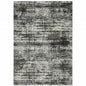 8' X 11' Ivory Charcoal Grey Blue Rust And Brown Abstract Power Loom Stain Resistant Area Rug