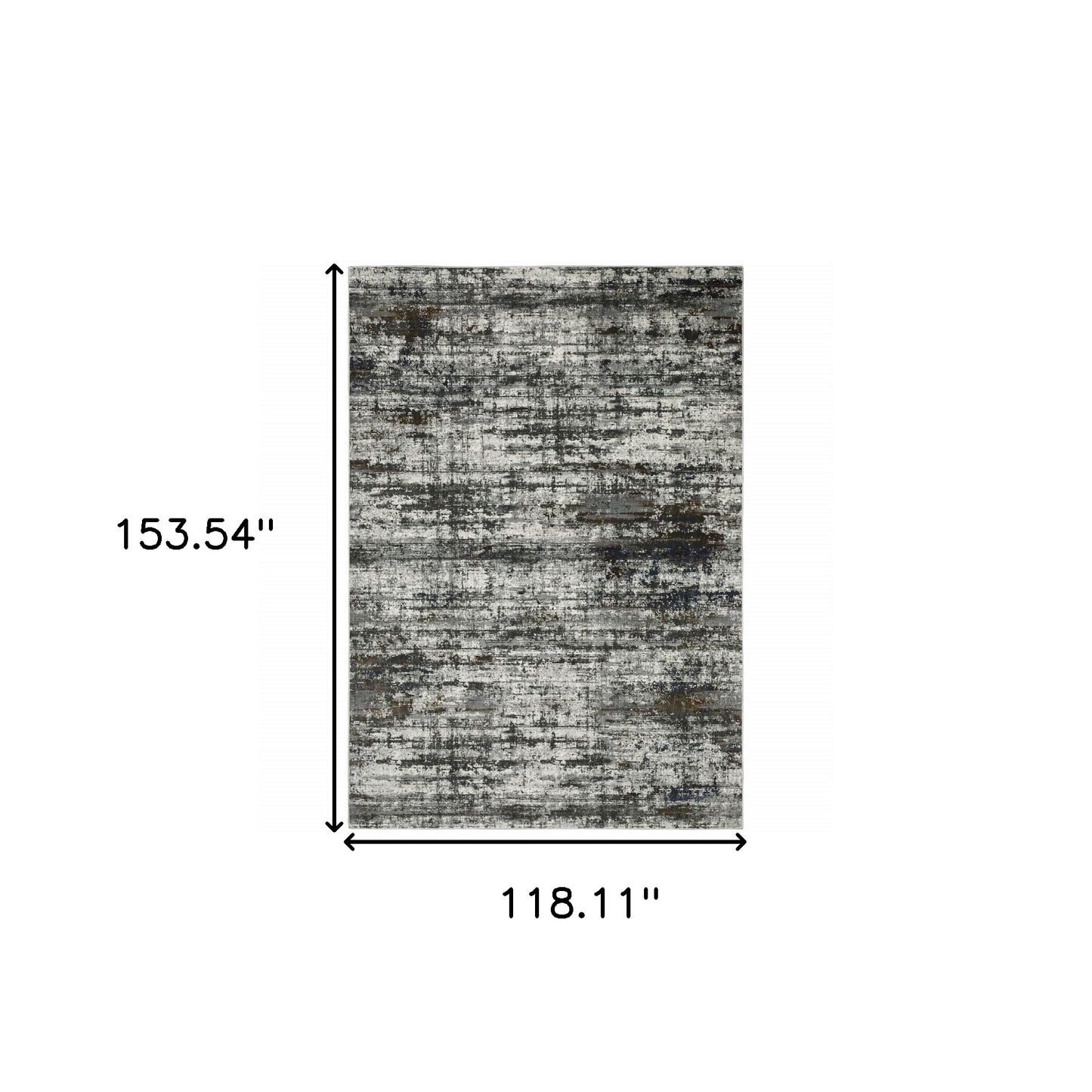 10' X 13' Ivory Charcoal Grey Blue Rust And Brown Abstract Power Loom Stain Resistant Area Rug