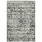 4' X 6' Gray And Blue Oriental Distressed Area Rug