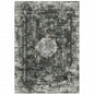 5' X 8' Charcoal And Gray Oriental Distressed Area Rug