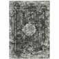 8' X 11' Charcoal And Gray Oriental Distressed Area Rug