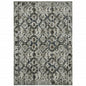 5' X 8' Charcoal And Gray Oriental Distressed Area Rug