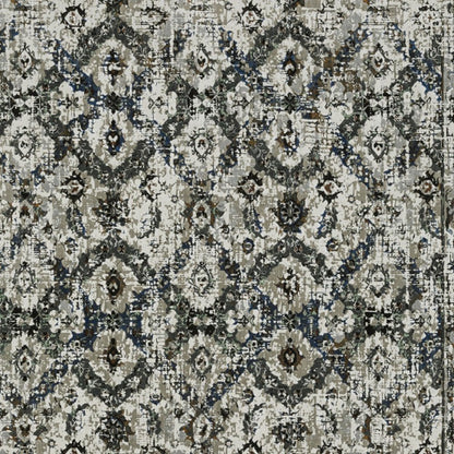 10' X 13' Black and Gray Oriental Power Loom Area Rug