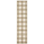 2' X 8' Beige And Ivory Geometric Power Loom Stain Resistant Runner Rug
