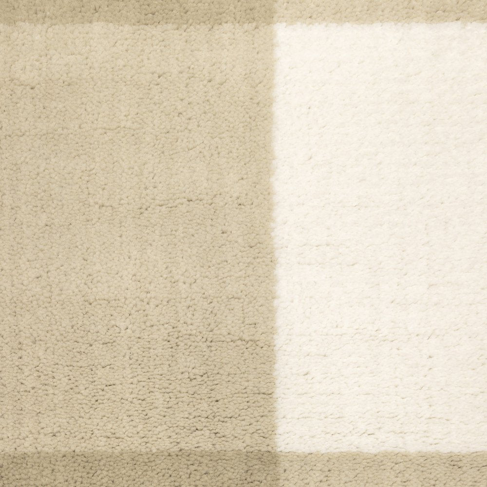 7' X 9' Beige And Ivory Geometric Area Rug