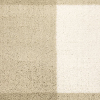 7' X 9' Beige And Ivory Geometric Area Rug