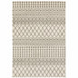 5' X 7' Ivory And Grey Geometric Power Loom Stain Resistant Area Rug