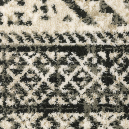 10' X 13' Ivory And Gray Oriental Distressed Area Rug
