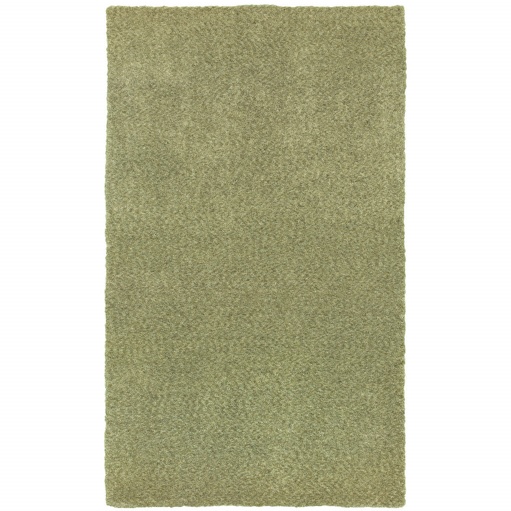 3' X 5' Olive Green Shag Tufted Handmade Stain Resistant Area Rug